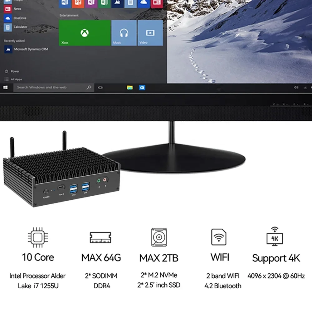 NEW Fanless Mini Gaming PC Bar - огляд і ціна Pc Gaming I3