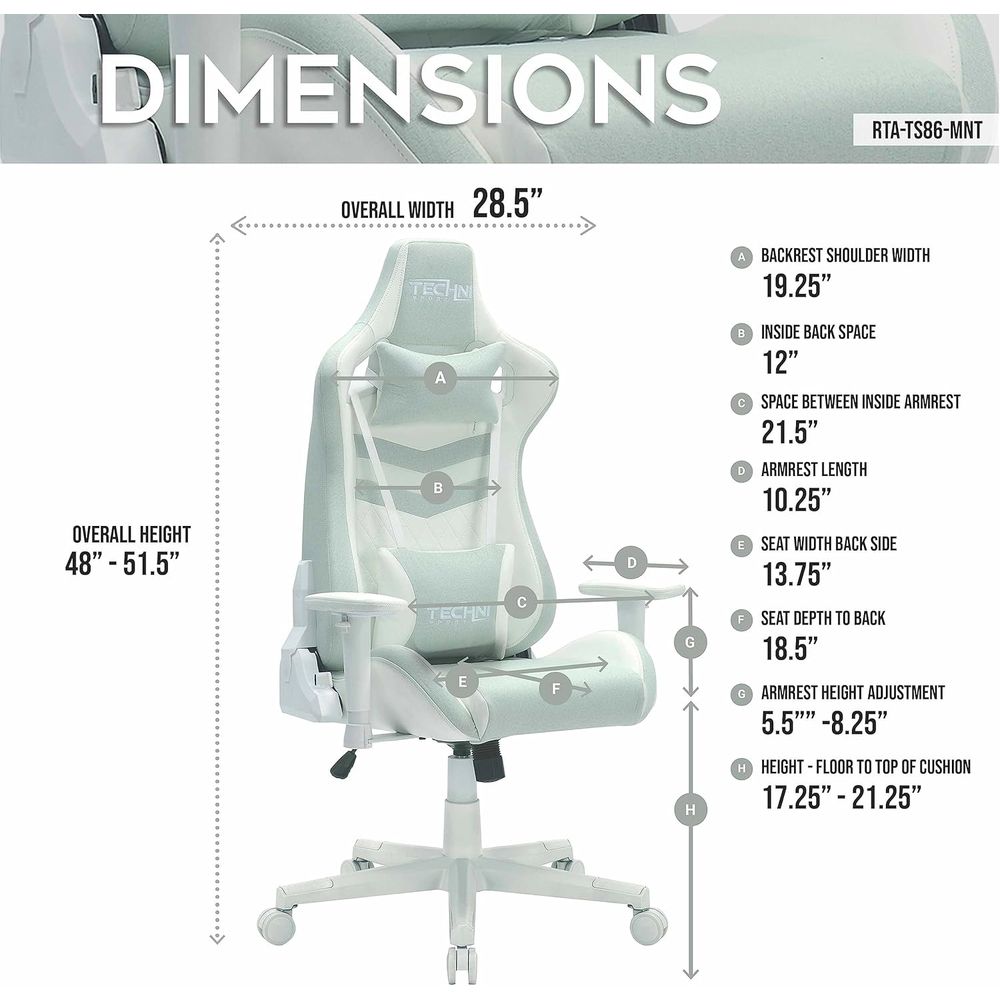 Pastel Green Multi-Layered Fab - огляд і ціна Gaming Chair
