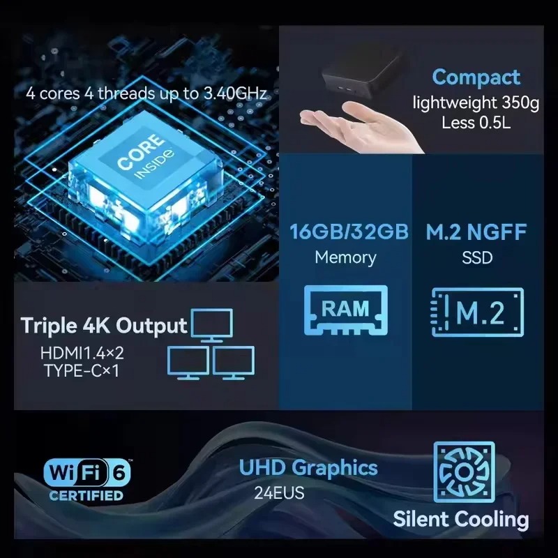 Intel Core i3 6100 MINI PC Hot - огляд і ціна Pc Gaming I3