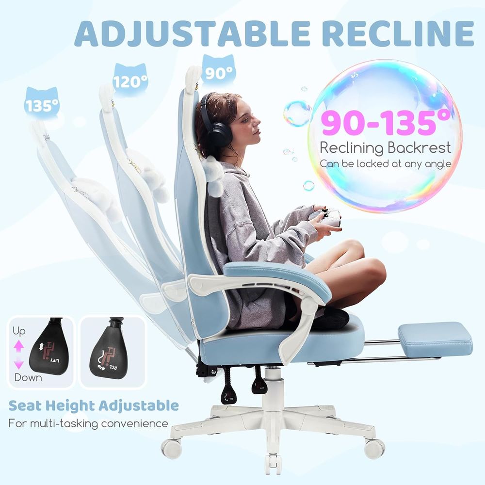 Ergonomic Blue/White Gaming Ch - огляд і ціна Gaming Chair